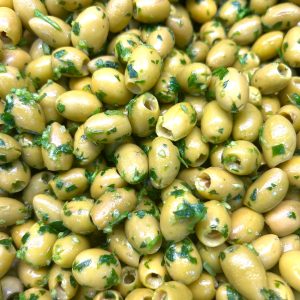 Olives vertes aux herbes en vrac 100g