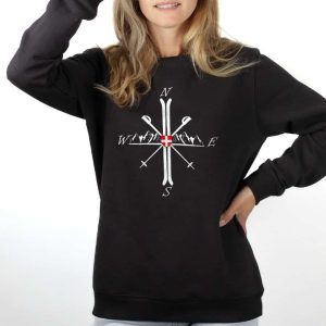 PROMO PULL FEMME : MONTAGNE SKI BOUSSOLE-NOIR-XS