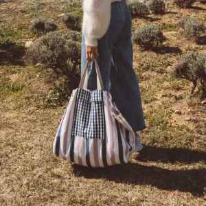 Sac de plage Rayures Indigo – Gabrielle Paris