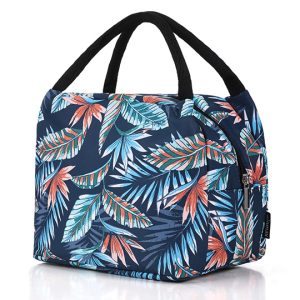 Petit Lunch Bag Femme Feuilles