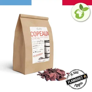 Copeaux de fût de chêne – 750 g – Pour fumage – Flamagic